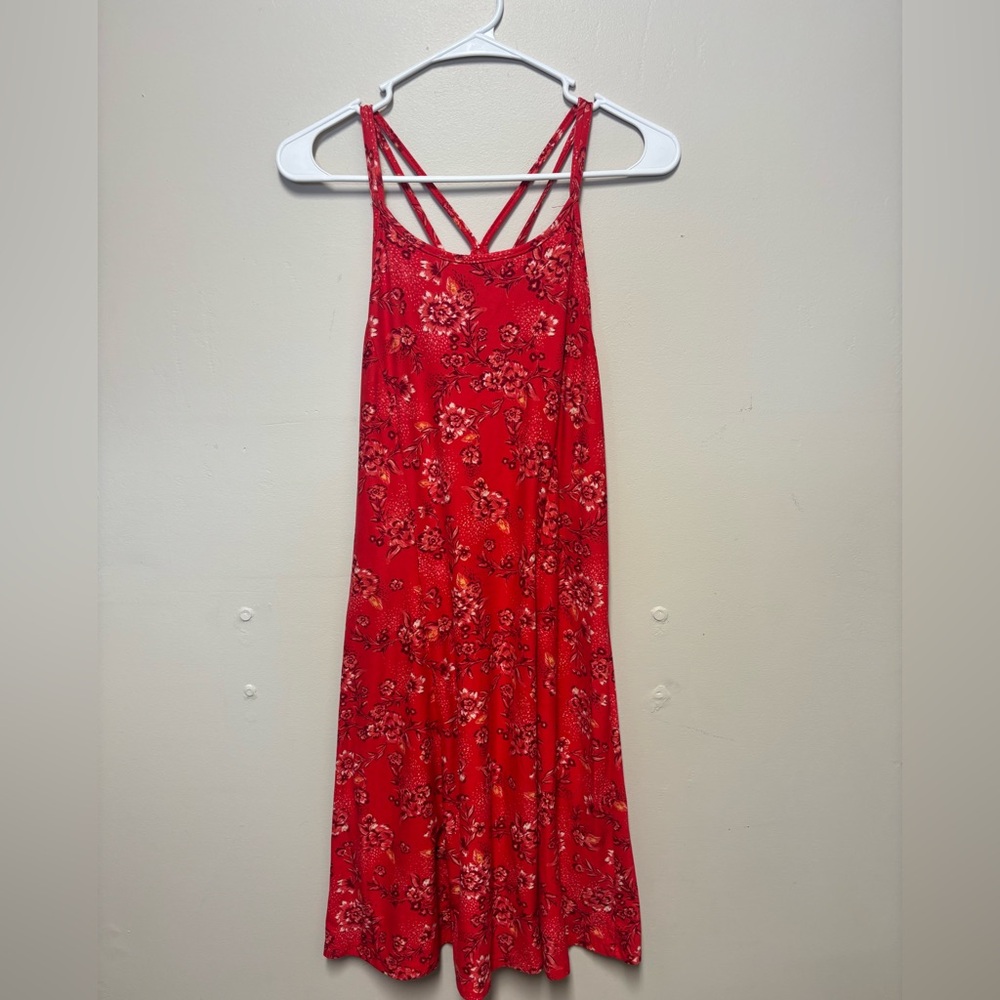 Mudd Strapless Red Floral Dress